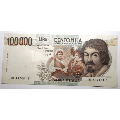 100.000 Lire Caravaggio 1...