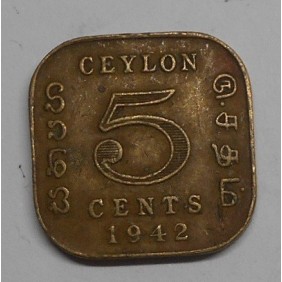 CEYLON 5 Cents 1942