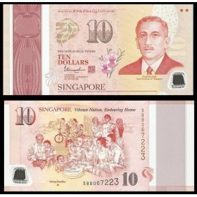 SINGAPORE 10 Dollars 2015...