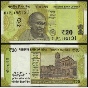 INDIA 20 Rupees 2020 Plate...