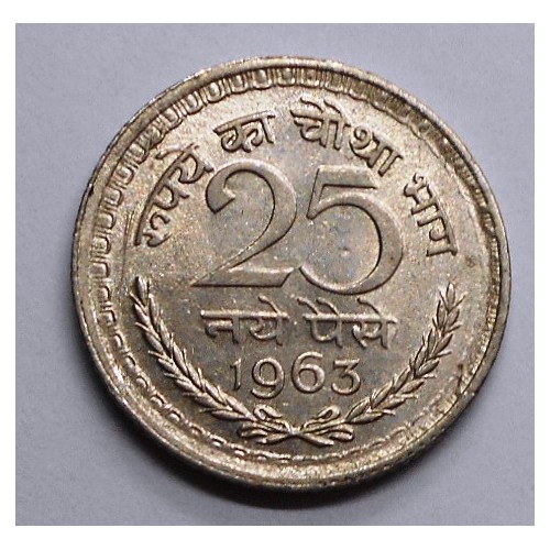 INDIA 25 Paise 1963 C