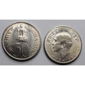 INDIA 50 Paise 1964B J. Nehru