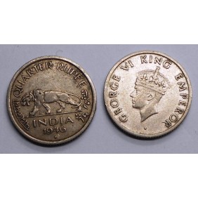 BRITISH INDIA 1/4 Rupee 1946 b