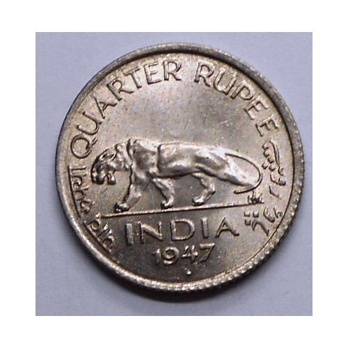 BRITISH INDIA 1/4 Rupee 1947