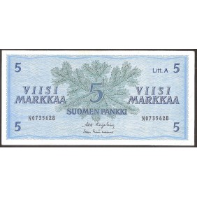 FINLAND 5 Markkaa 1963 Litt. A