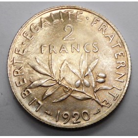 FRANCE 2 Francs 1920 AG