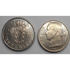 BELGIUM 5 Francs 1977 Belgie