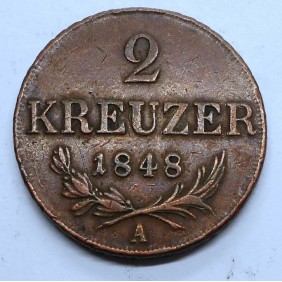 AUSTRIA 2 Kreuzer 1848