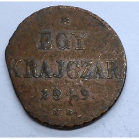 HUNGARY 1 Krajczar 1849 rare