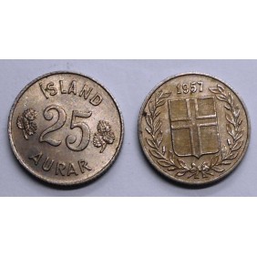 ICELAND 25 Aurar 1957