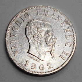 50 Centesimi 1862 T Stemma