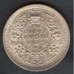 BRITISH INDIA 1 Rupee 1945...