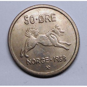NORWAY 50 Ore 1958