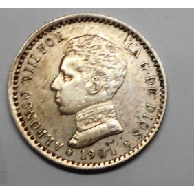 SPAIN 50 Centimos 1904 SM/V AG