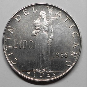 VATICANO 100 Lire 1956