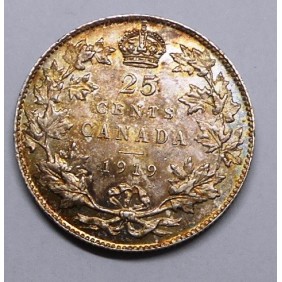 CANADA 25 Cents 1919 AG...