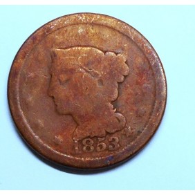 USA 1 Cent 1853 Braided Hair