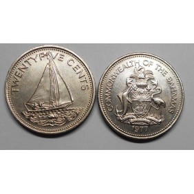 BAHAMAS 25 Cents 1977