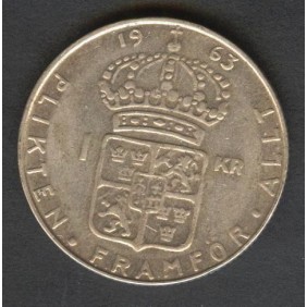 SWEDEN 1 Krona 1963 AG...