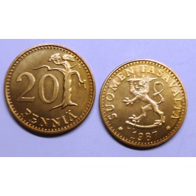 FINLAND 20 Pennia 1987 M