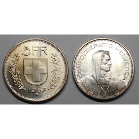 SWITZERLAND 5 Francs 1967 AG