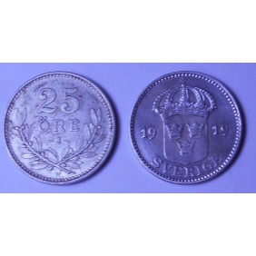 SWEDEN 25 Ore 1919 AG