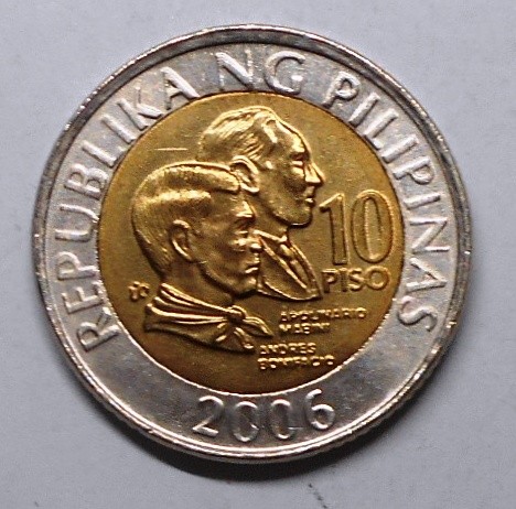 PHILIPPINES 10 Piso 2006 Bimetallic