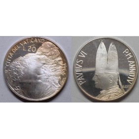 VATICANO 20 Lire 1966 PAOLO...