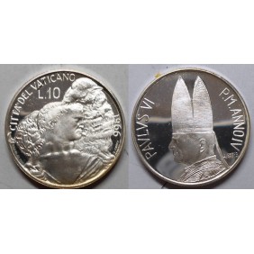 VATICANO 10 Lire 1966 PAOLO...