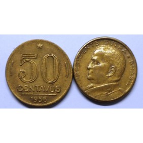 BRAZIL 50 Centavos 1956 E....