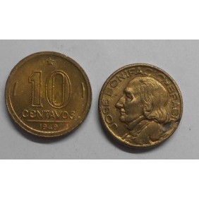 BRAZIL 10 Centavos 1949 J....