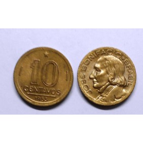 BRAZIL 10 Centavos 1953 J....