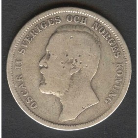 SWEDEN 1 Krona 1898 Oscar...