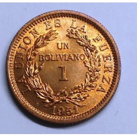 BOLIVIA 1 Boliviano 1951
