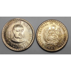 PERU 5 Intis 1988 Admiral Grau