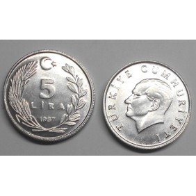 TURKEY 5 Lira 1987