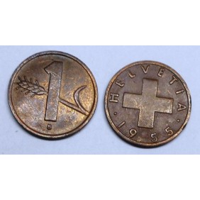 SWITZERLAND 1 Rappen 1955