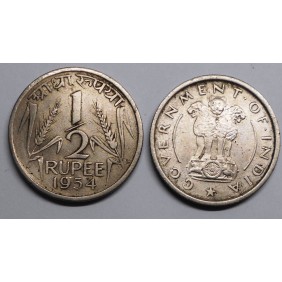 INDIA 1/2 Rupee 1954 (c)