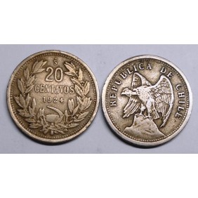 CHILE 20 Centavos 1924