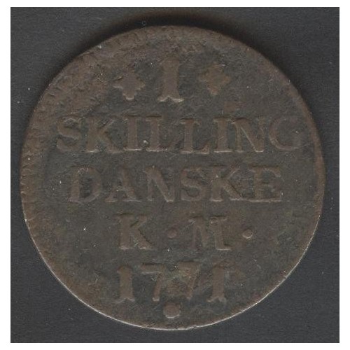 DENMARK 1 Skilling 1771