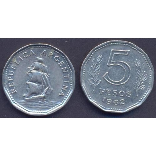 ARGENTINA 5 Pesos 1962