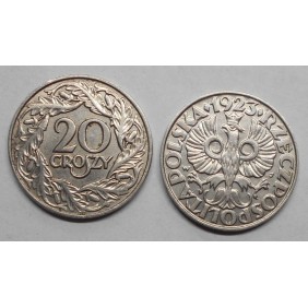 POLAND 20 Groszy 1923 Nickel