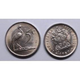 SOUTH AFRICA 5 Cents 1987