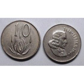 SOUTH AFRICA 10 Cents 1966...