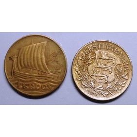 ESTONIA 1 Kroon 1934 Ship...