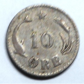 DENMARK 10 Ore 1874 AG