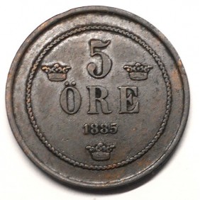 SWEDEN 5 Ore 1885