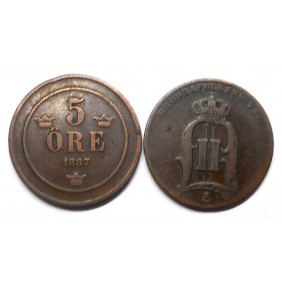 SWEDEN 5 Ore 1887