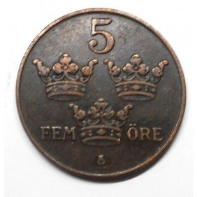 SWEDEN 5 Ore 1920
