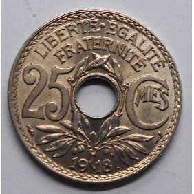 FRANCE 25 Centimes 1918